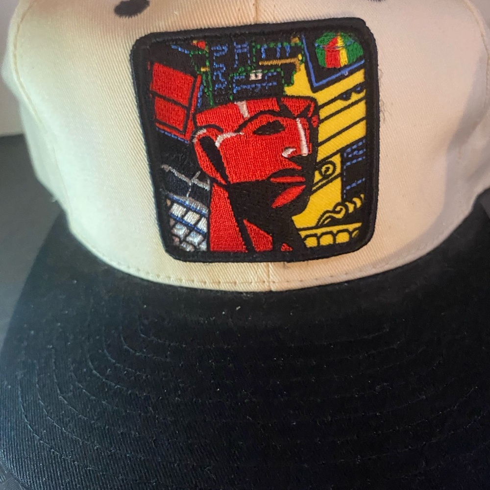 Kingston White and Green Snapback Cap with Blue Logo